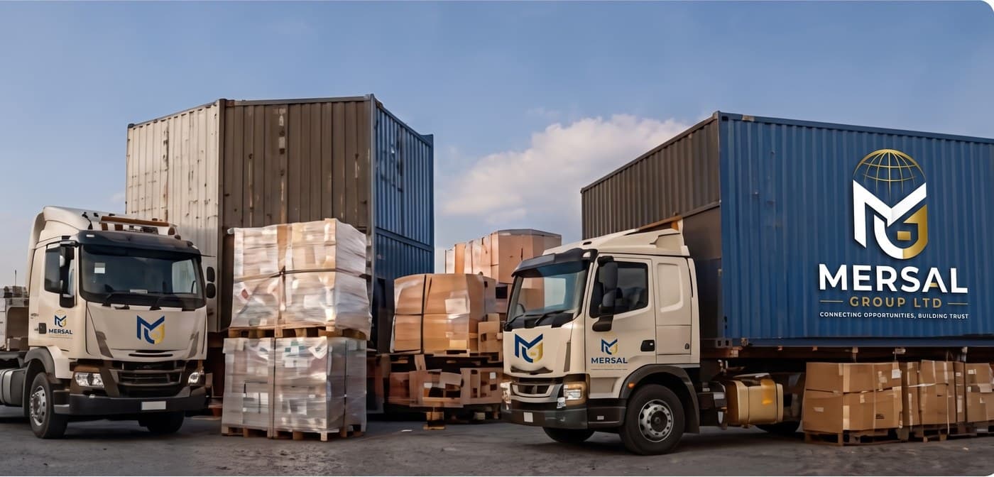 Mersal Group trucks loading containers
