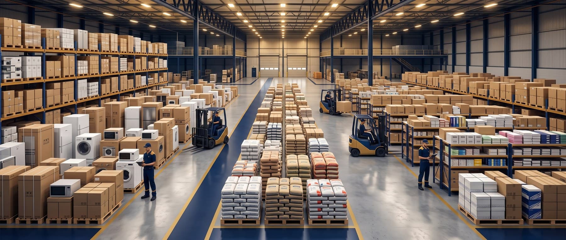 Warehouse stocked with the diverse range of products across Mersal Group's brands